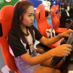 Stuck in the arcade with my Thai GF